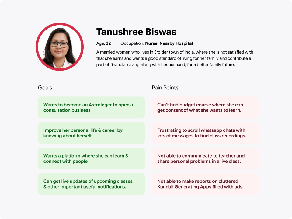 The user persona the interviews resolved into