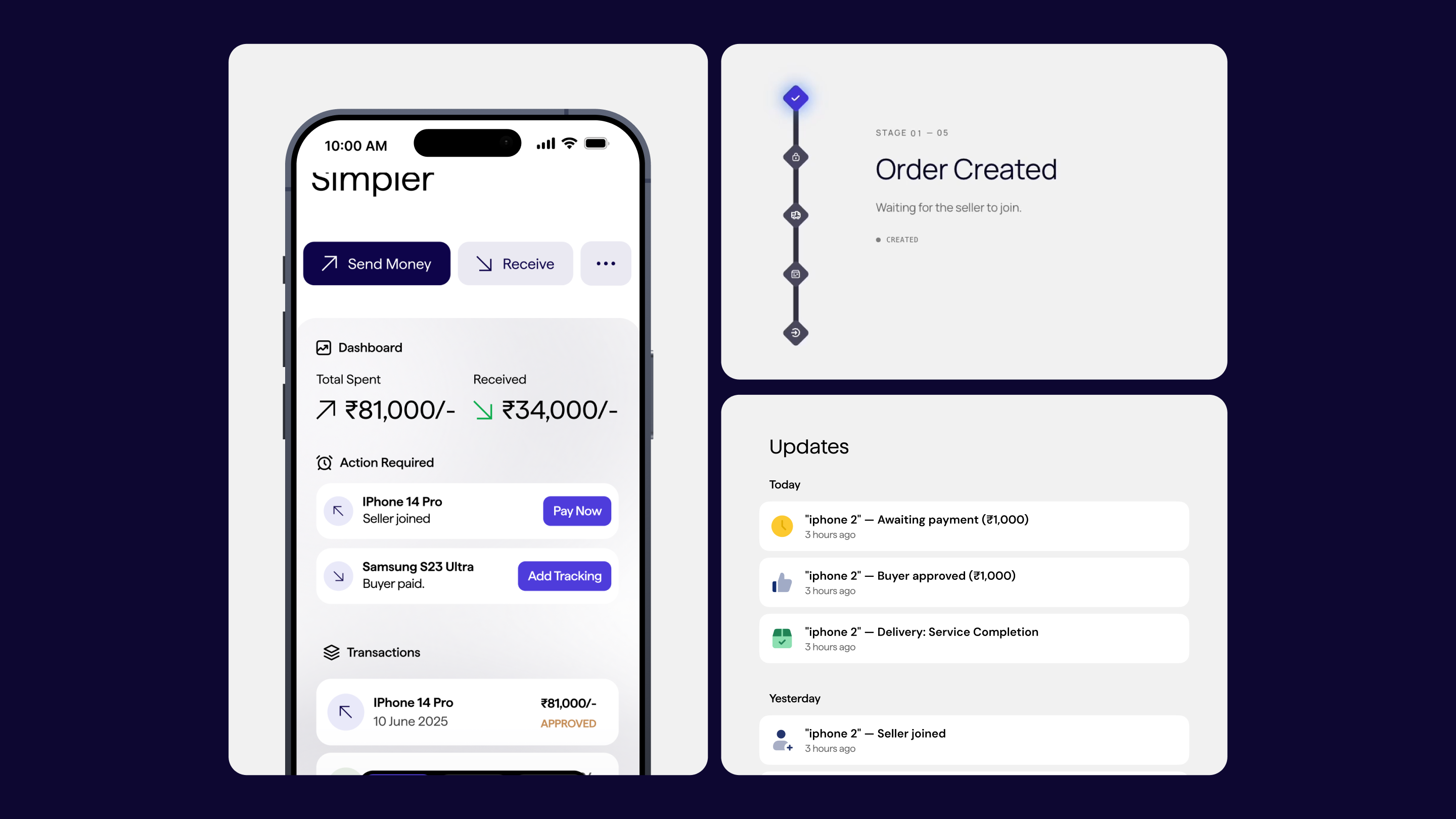 The five step tracker and the home screen it is read from